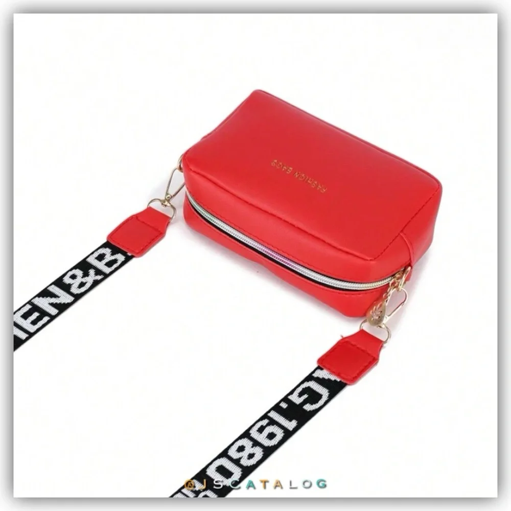 NEW Red Leather Crossbody Purse Bag